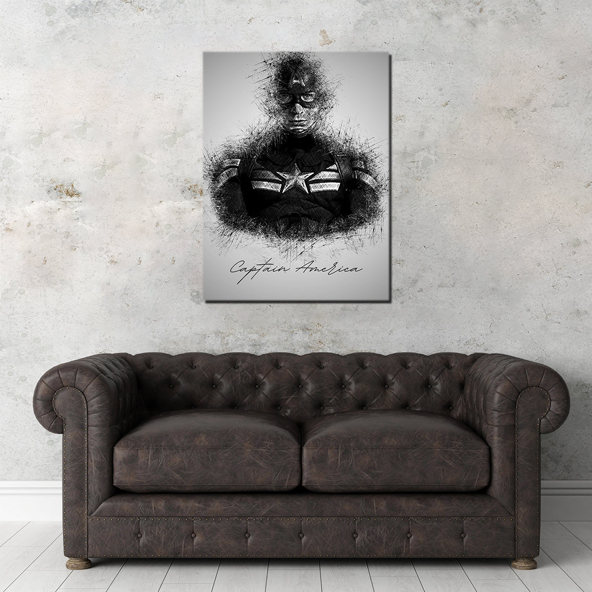Captain America Sketch Wall Art