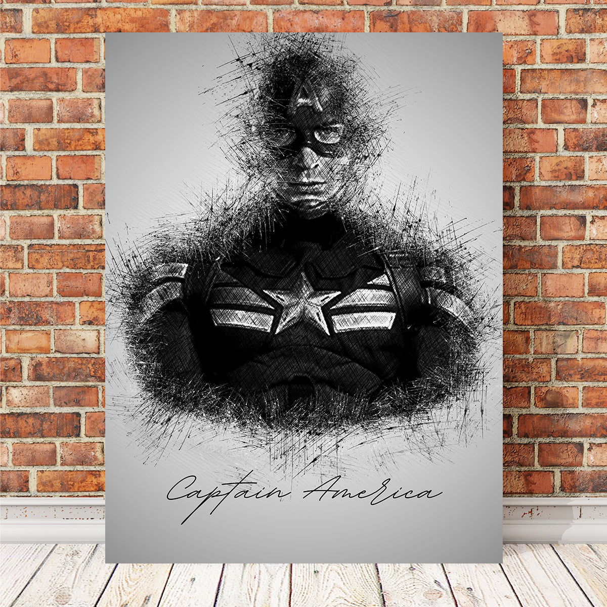 Captain America Sketch Wall Art