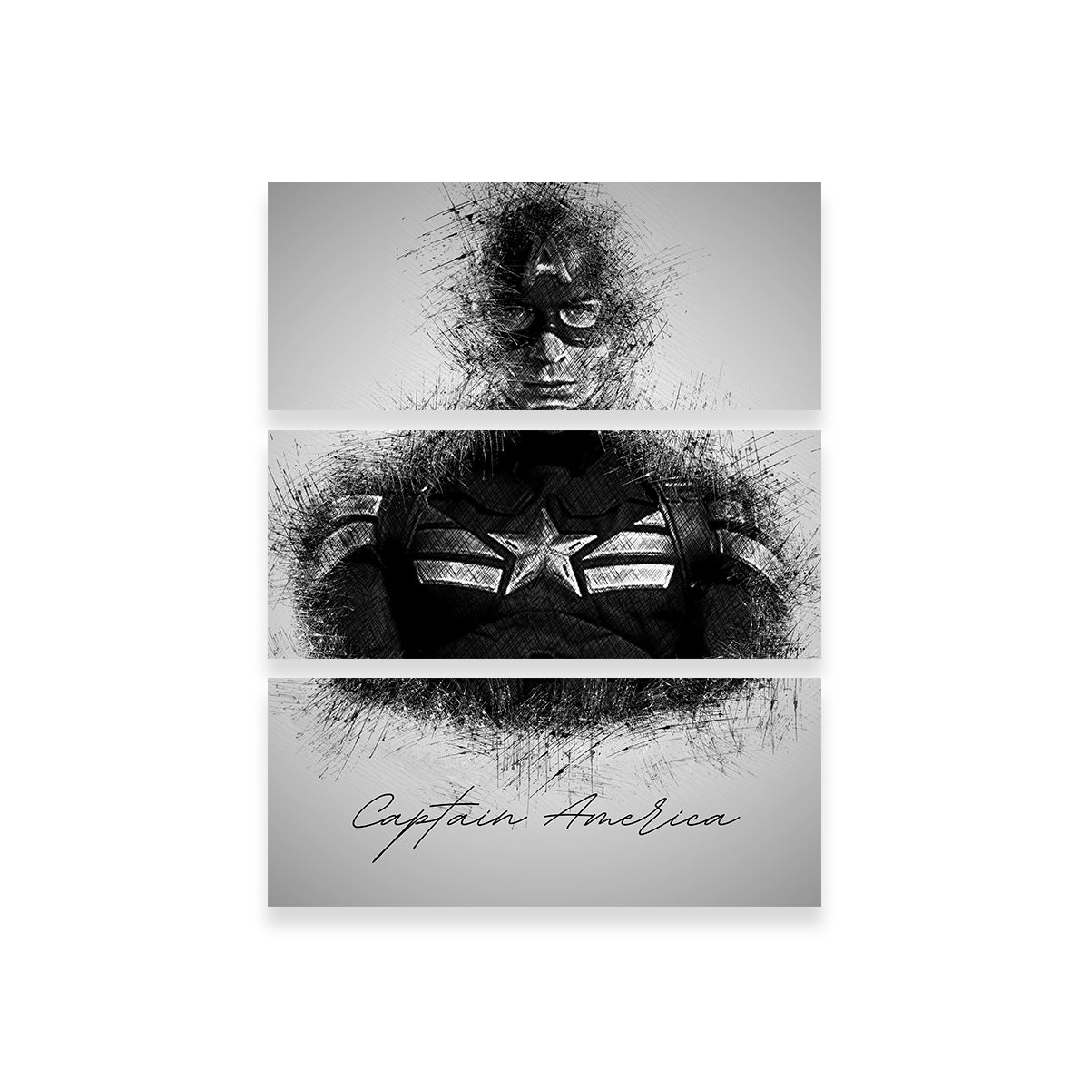 Captain America Sketch Wall Art
