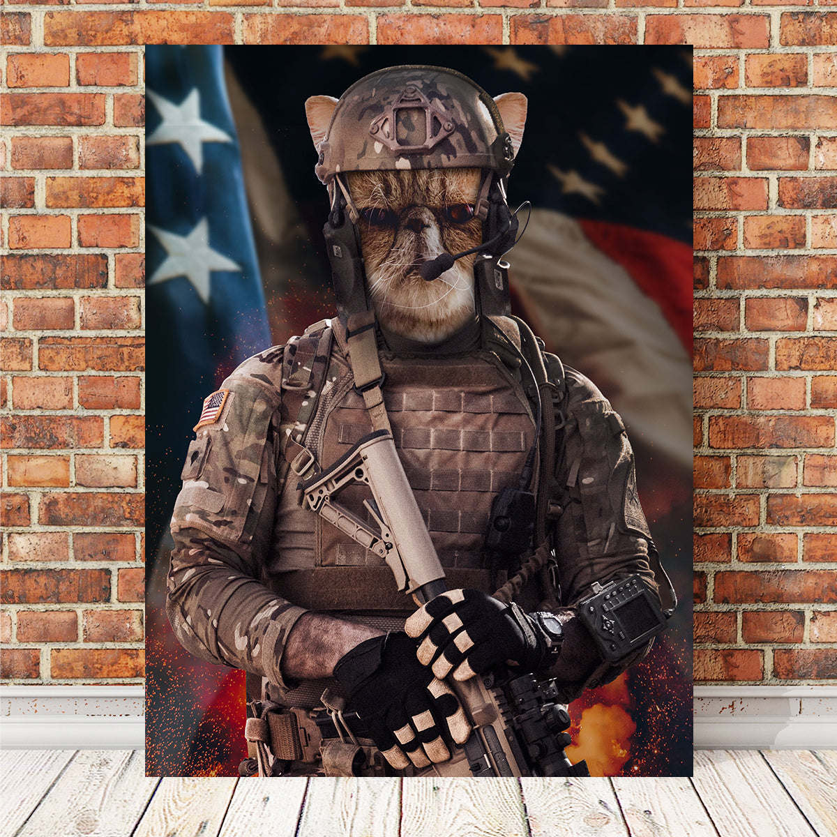 Cat Soldier Wall Art