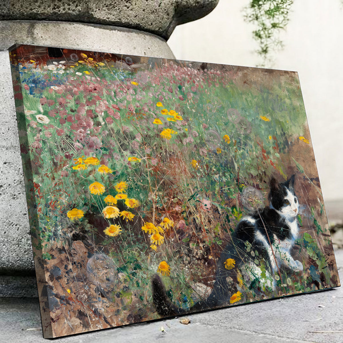 Cat on a Flowery Meadow Wall Art