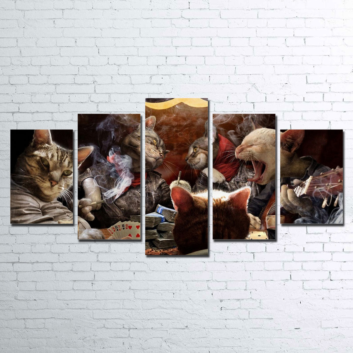 Cats Playing Poker Wall Art