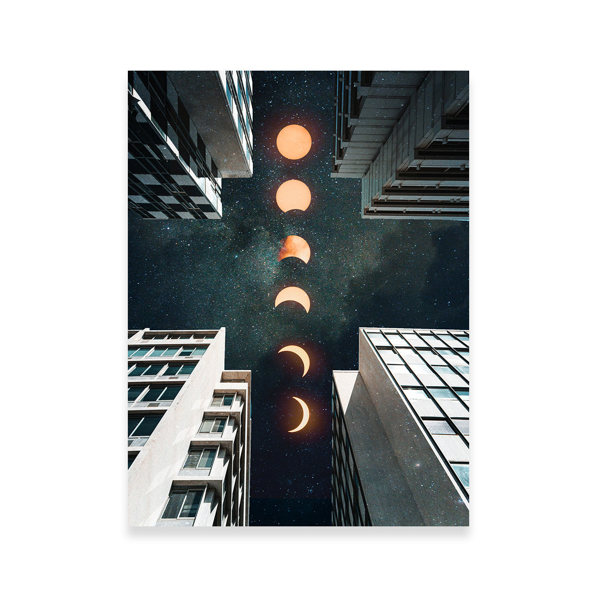 City Moonscape Buildings Wall Art