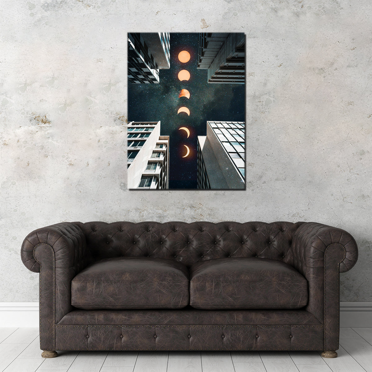 City Moonscape Buildings Wall Art