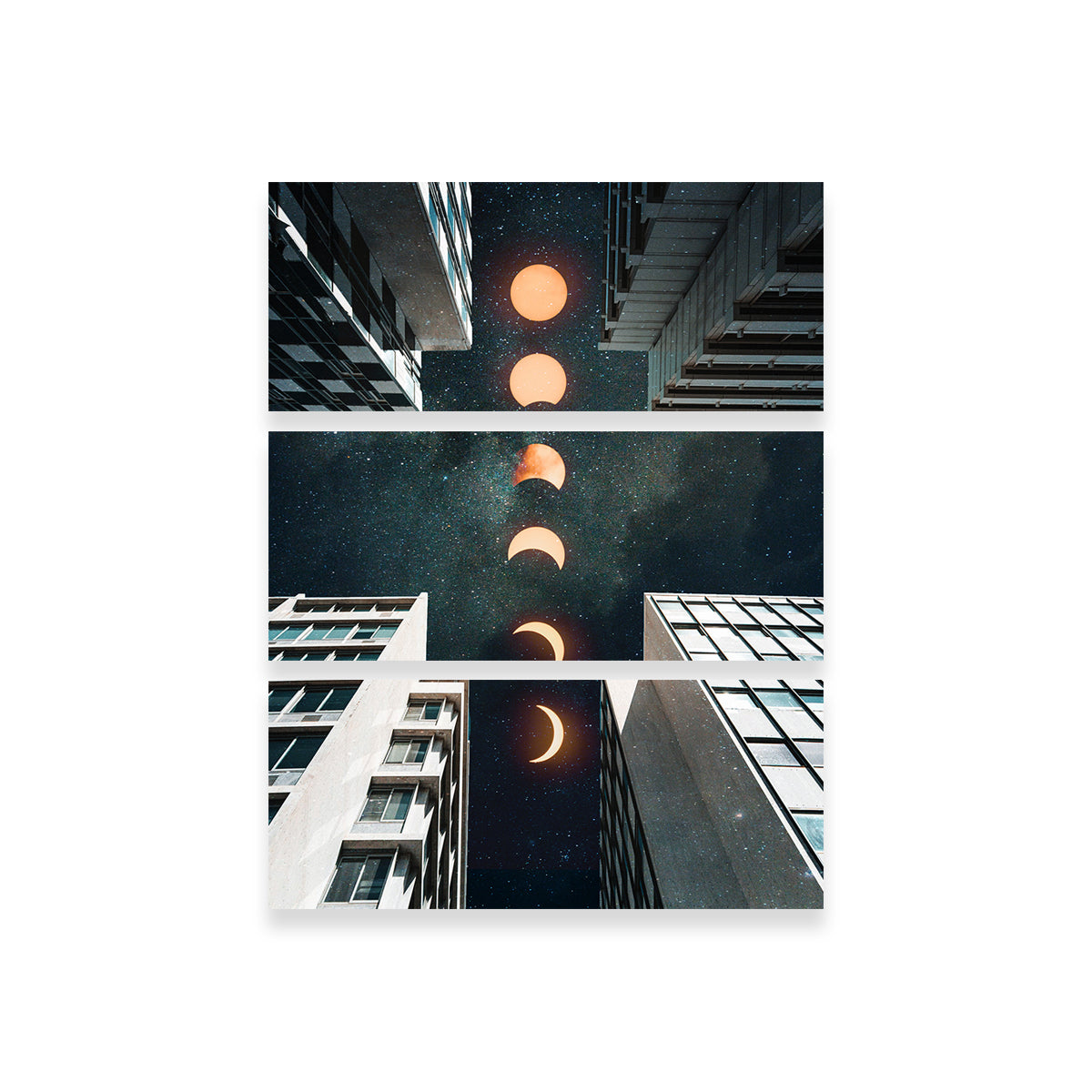 City Moonscape Buildings Wall Art