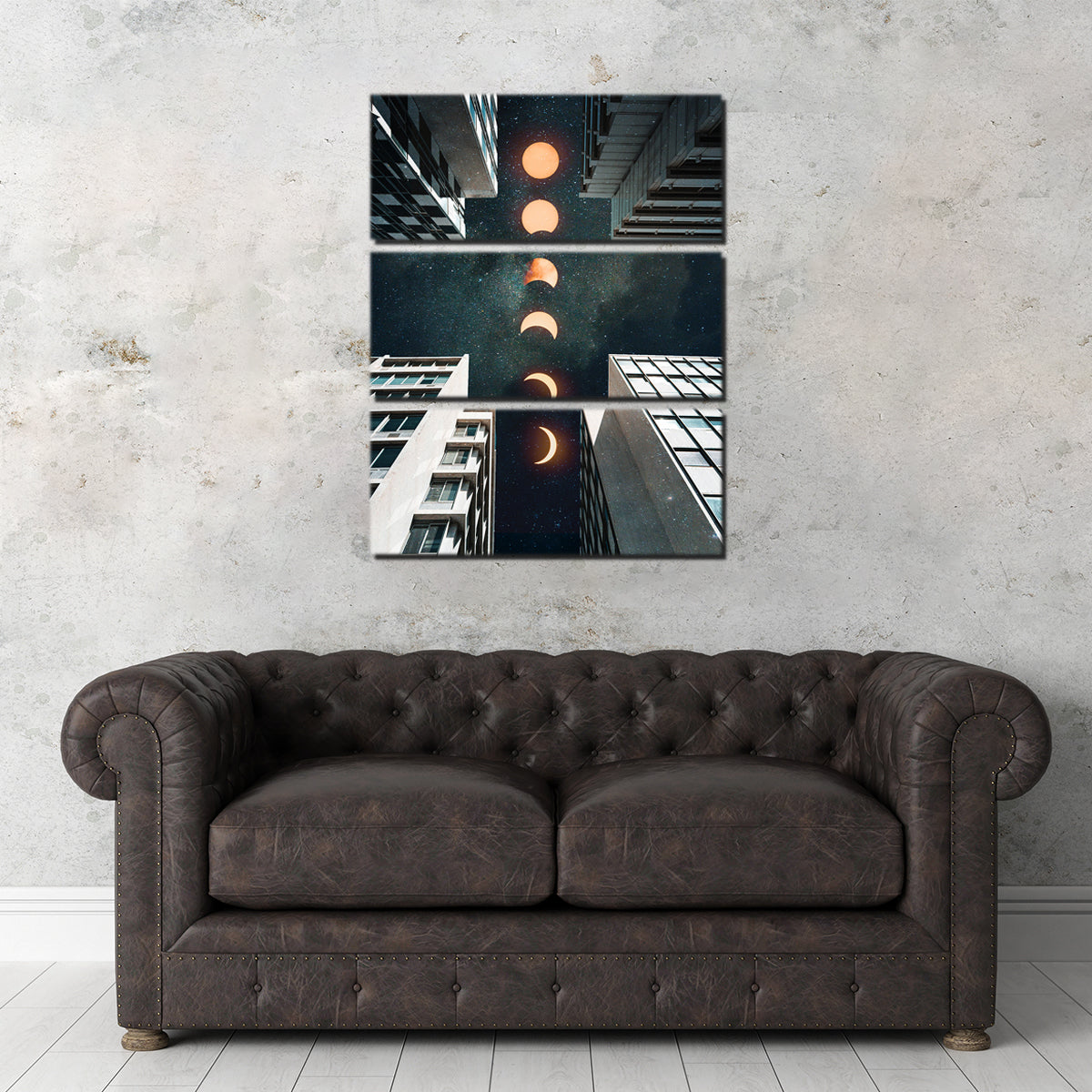 City Moonscape Buildings Wall Art