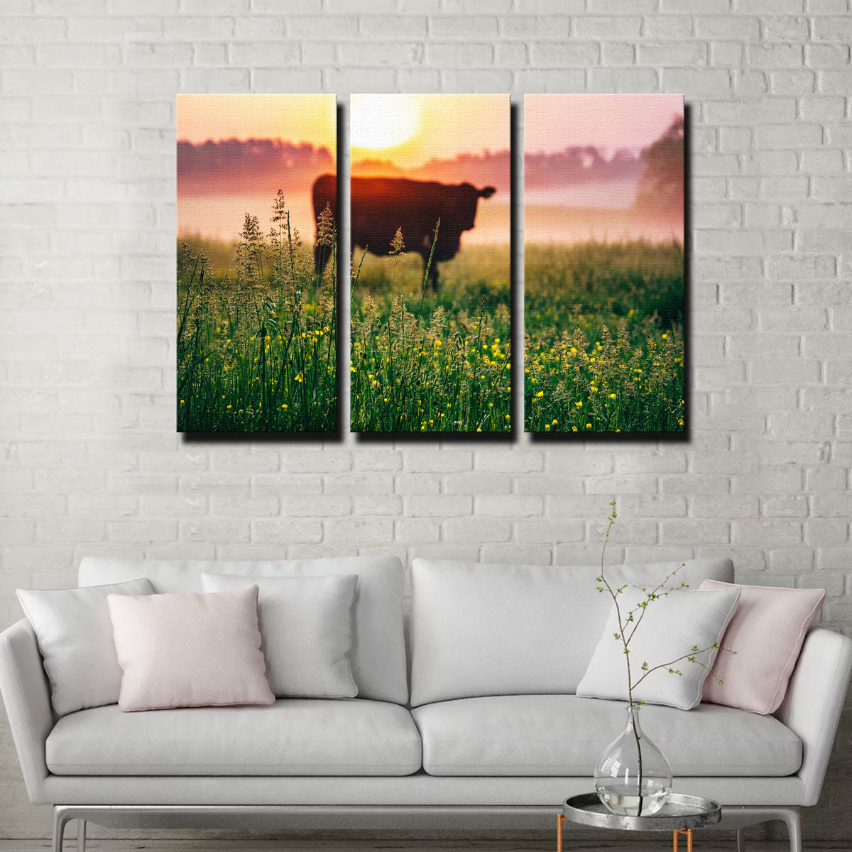 Cow Sunrise Wall Art