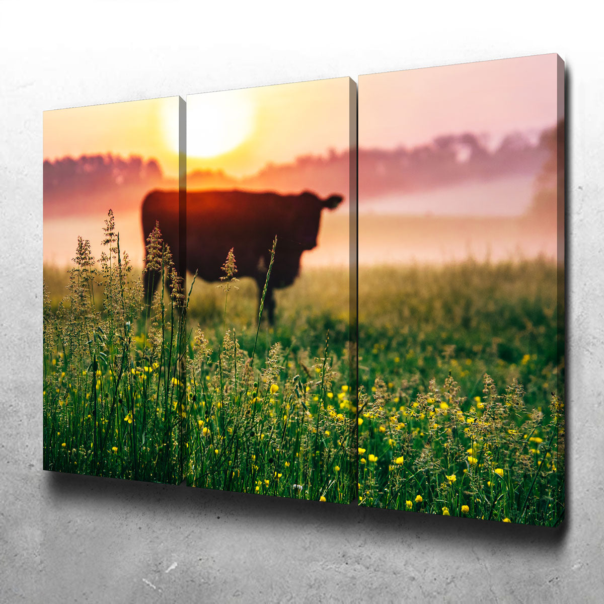 Cow Sunrise Wall Art