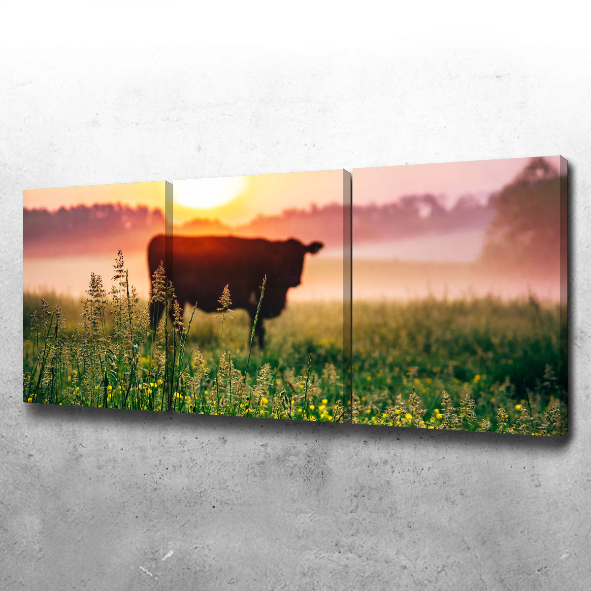 Cow Sunrise Wall Art