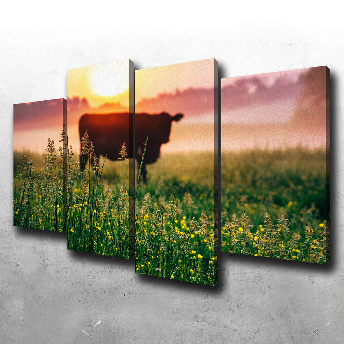 Cow Sunrise Wall Art