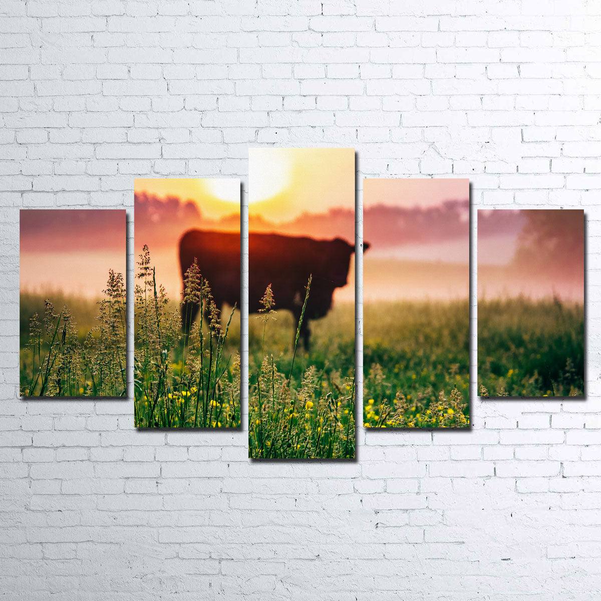 Cow Sunrise Wall Art