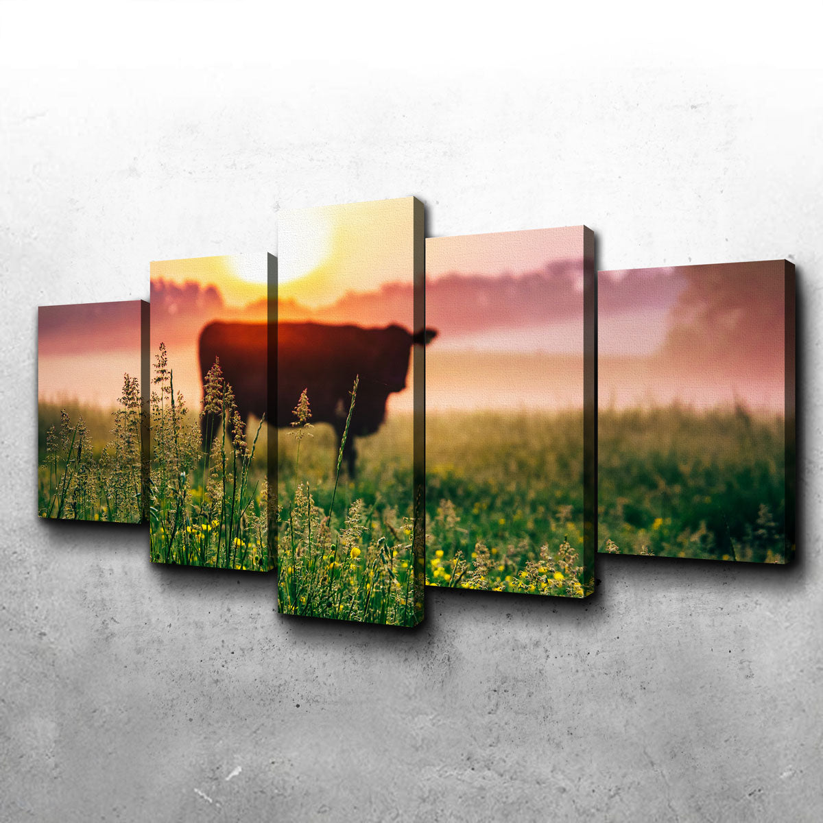 Cow Sunrise Wall Art