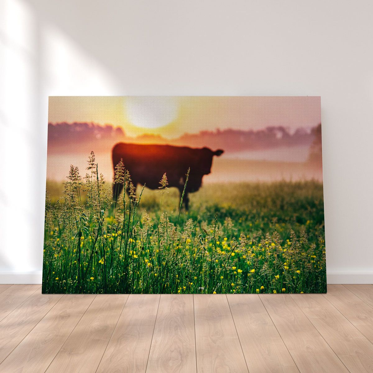 Cow Sunrise Wall Art