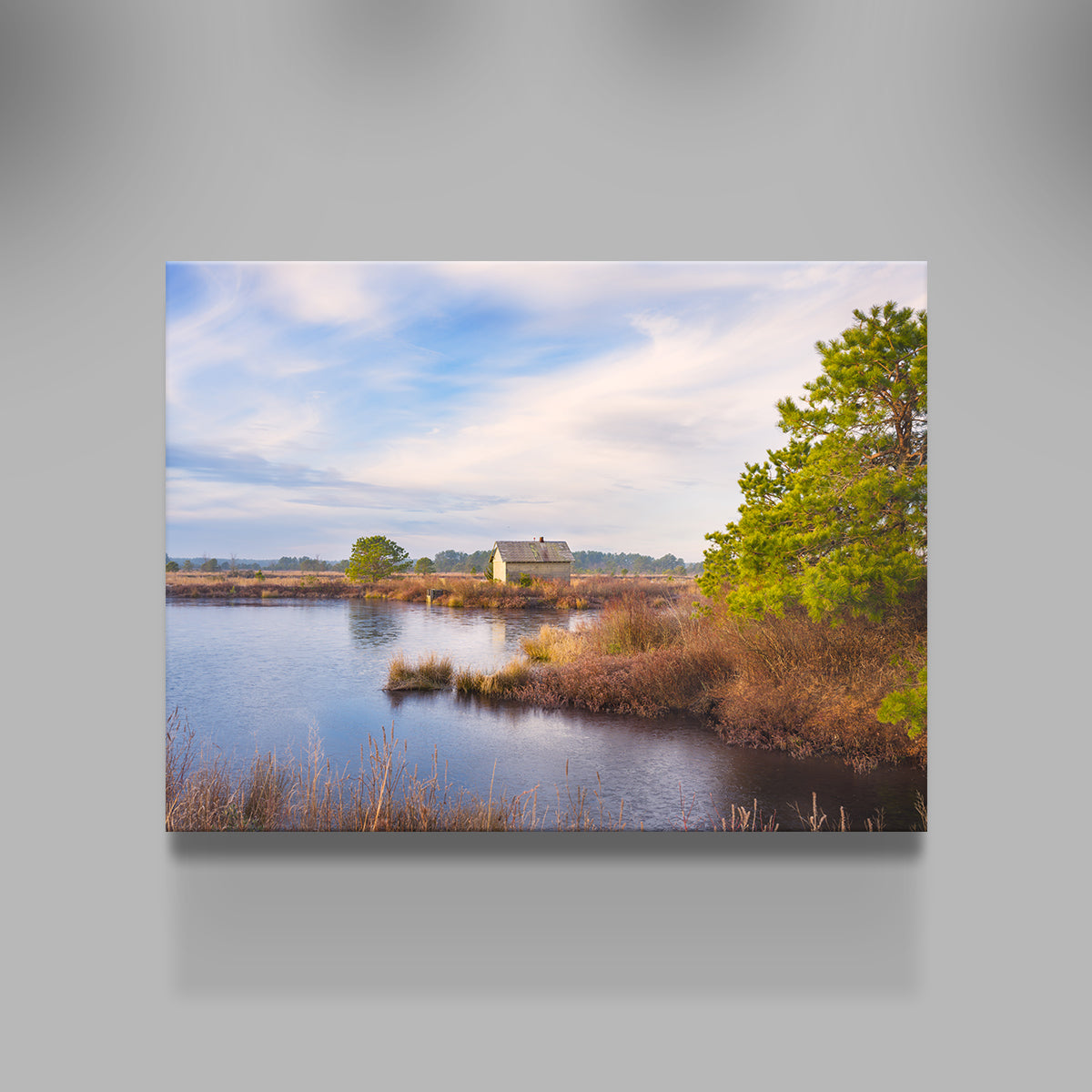 Cranberry Bog Pumpshack Sunrise Wall Art