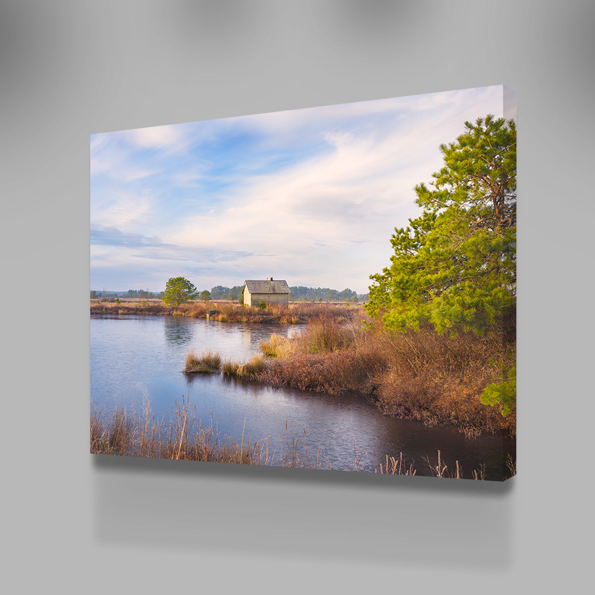 Cranberry Bog Pumpshack Sunrise Wall Art
