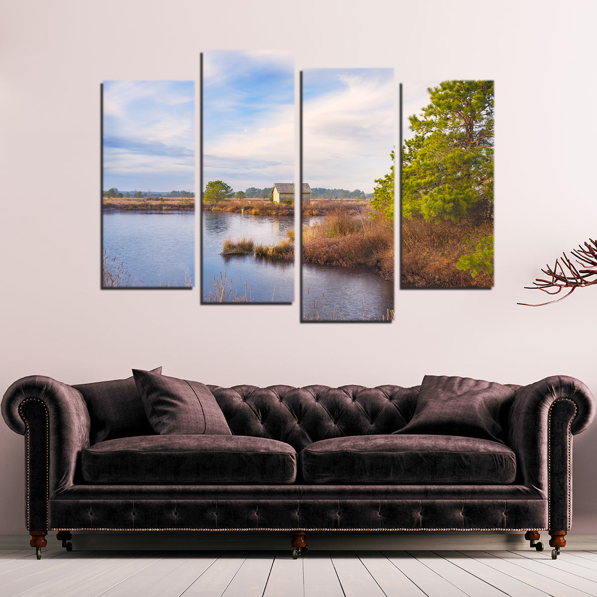 Cranberry Bog Pumpshack Sunrise Wall Art