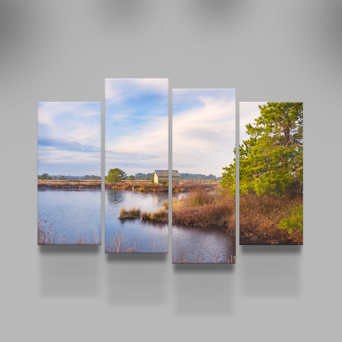 Cranberry Bog Pumpshack Sunrise Wall Art