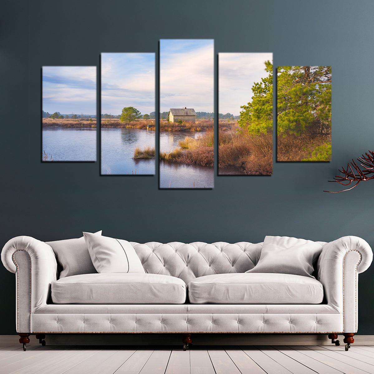 Cranberry Bog Pumpshack Sunrise Wall Art
