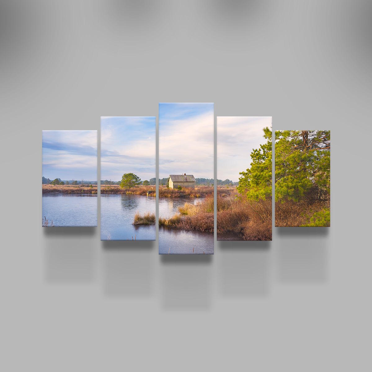 Cranberry Bog Pumpshack Sunrise Wall Art