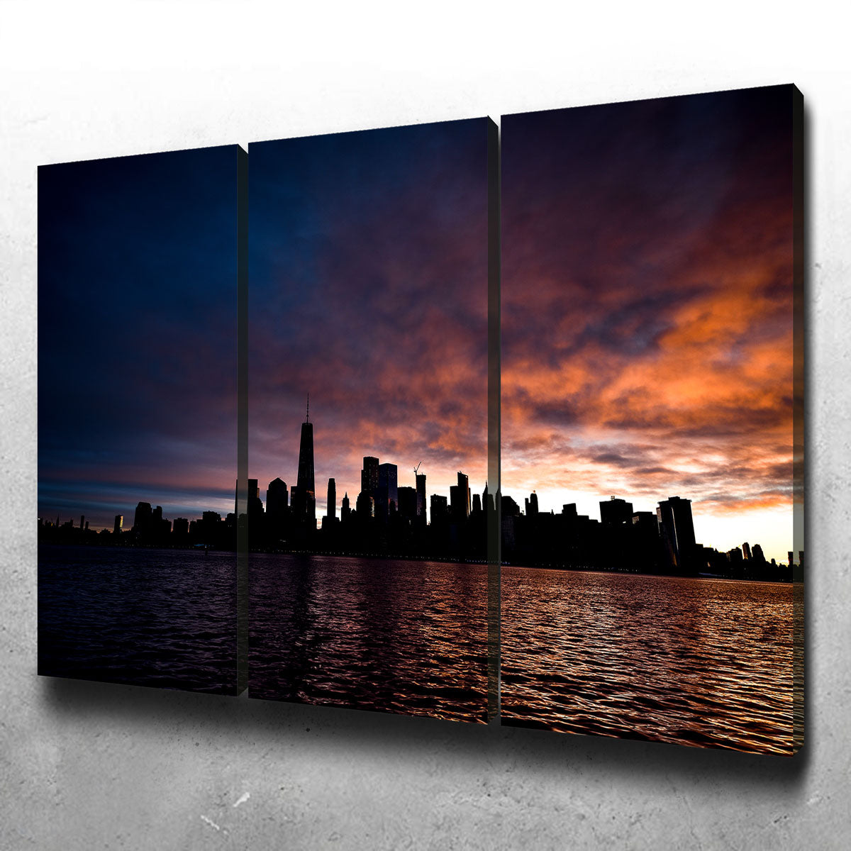 NYC Dark Sun Skyline Wall Art