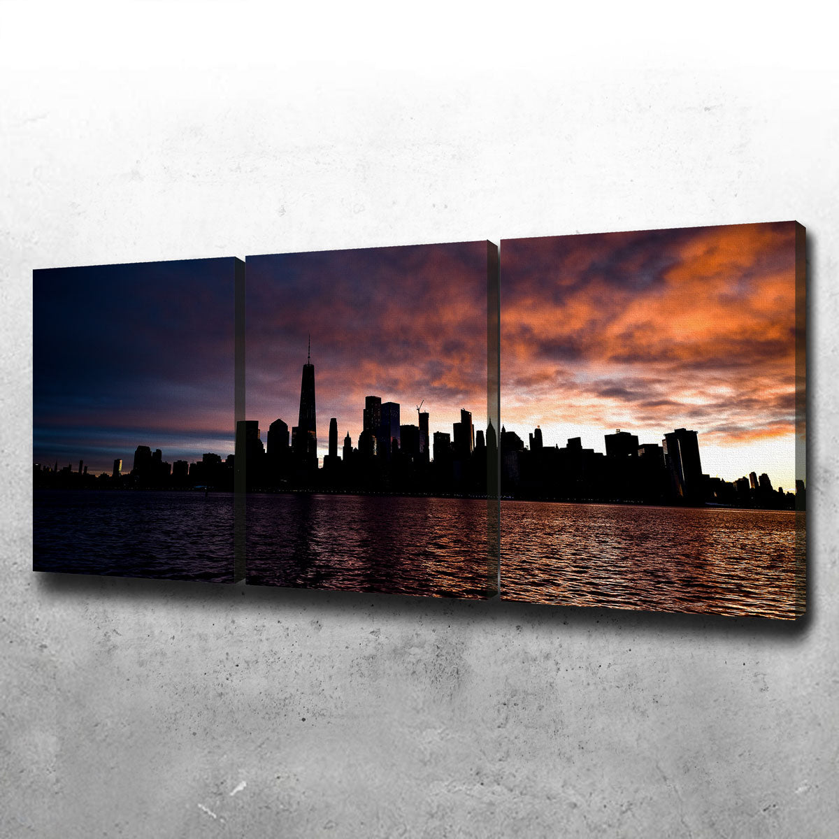 NYC Dark Sun Skyline Wall Art