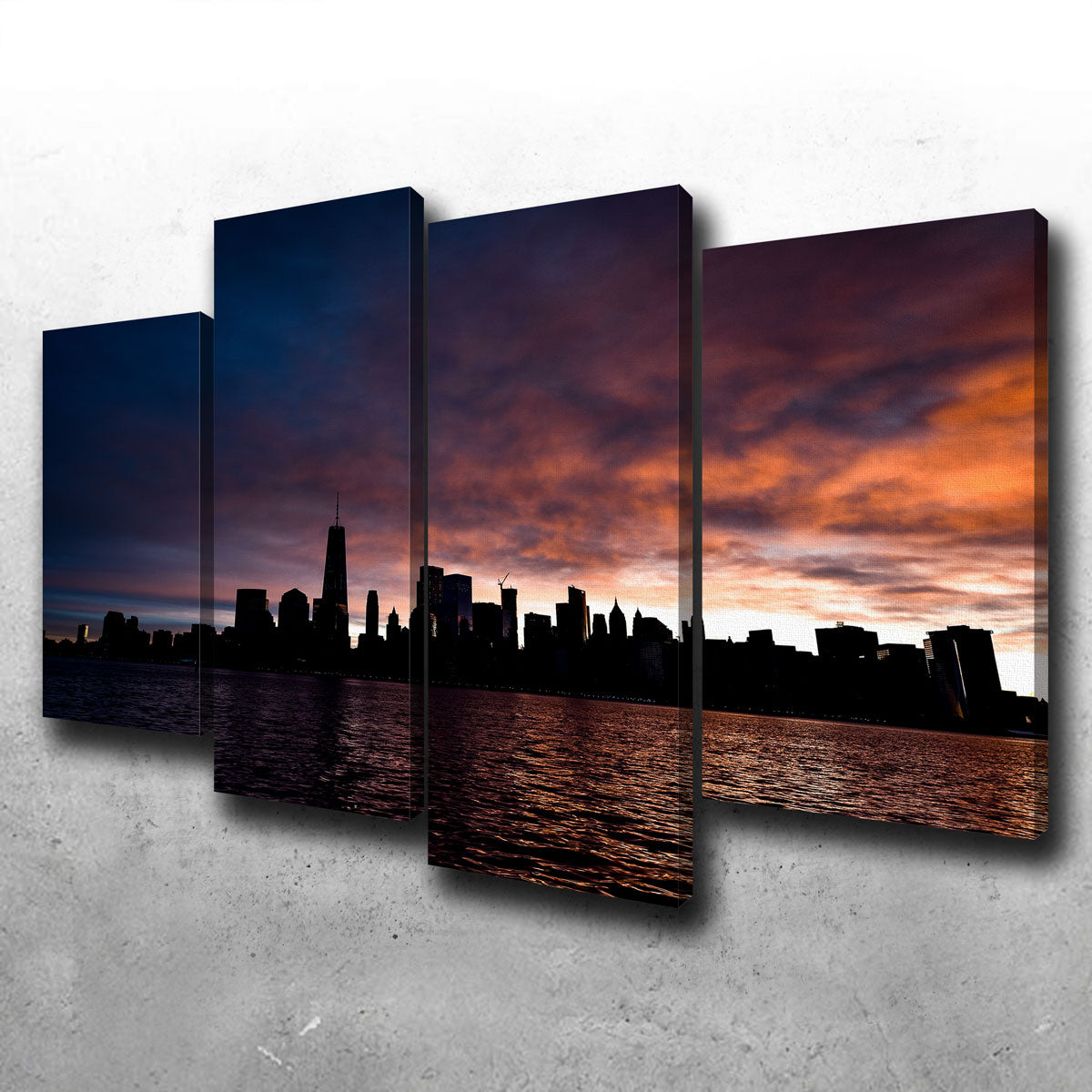 NYC Dark Sun Skyline Wall Art