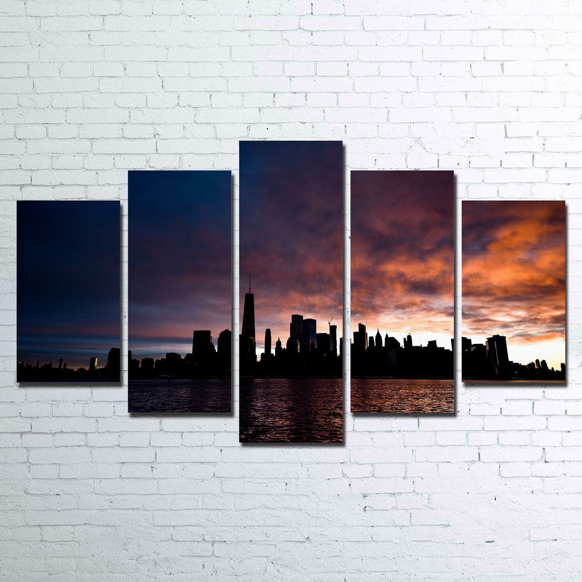NYC Dark Sun Skyline Wall Art