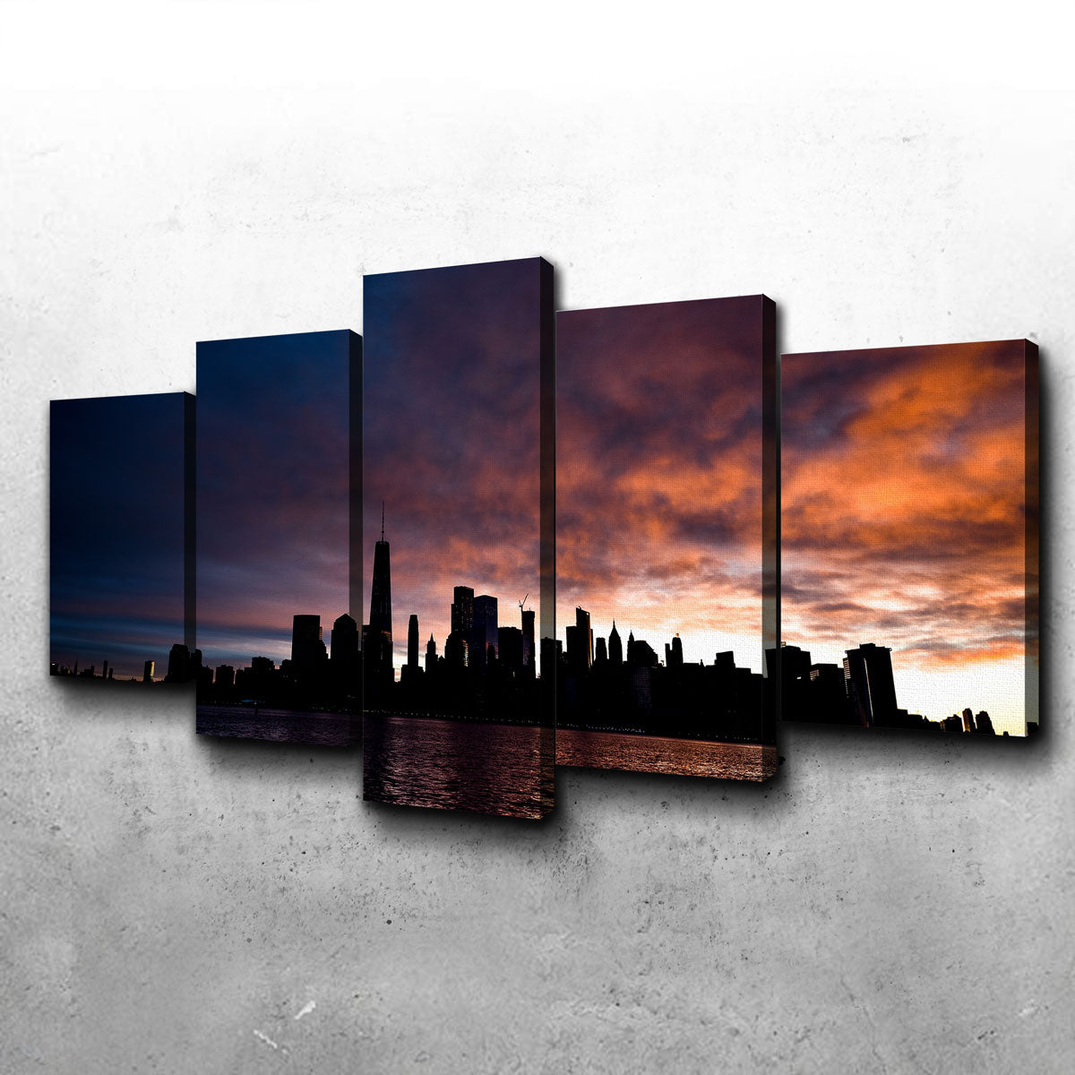 NYC Dark Sun Skyline Wall Art