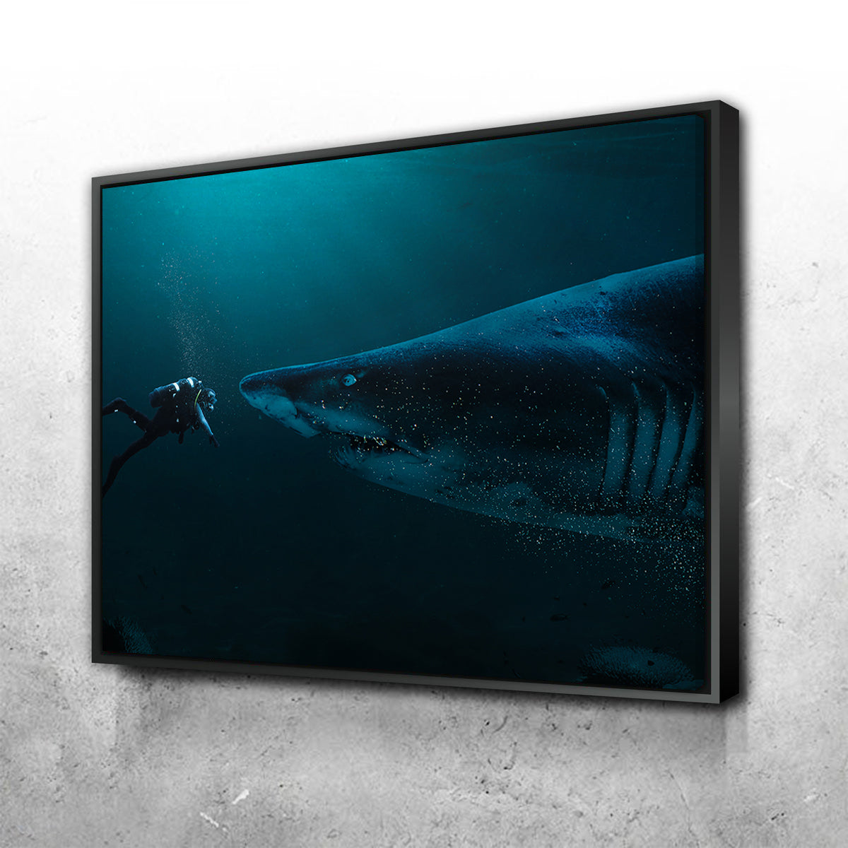 Diver and Shark Wall Art