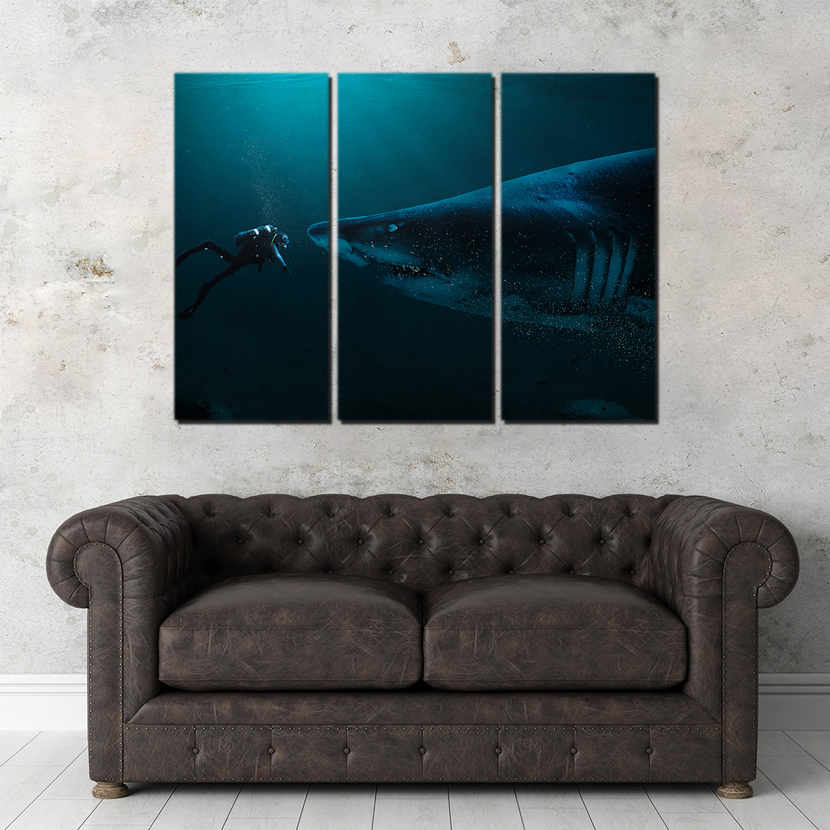 Diver and Shark Wall Art