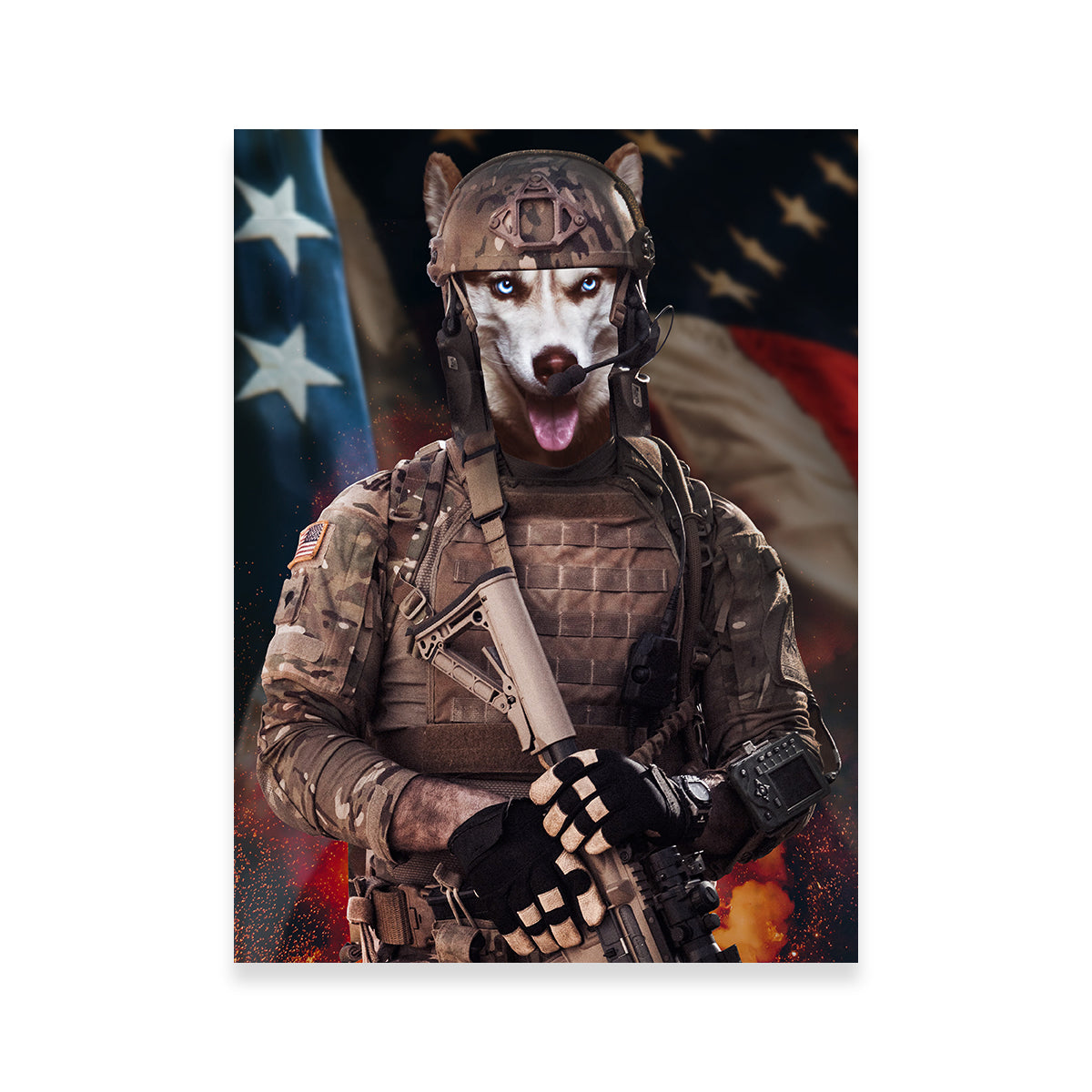 Doggy Soldier Wall Art