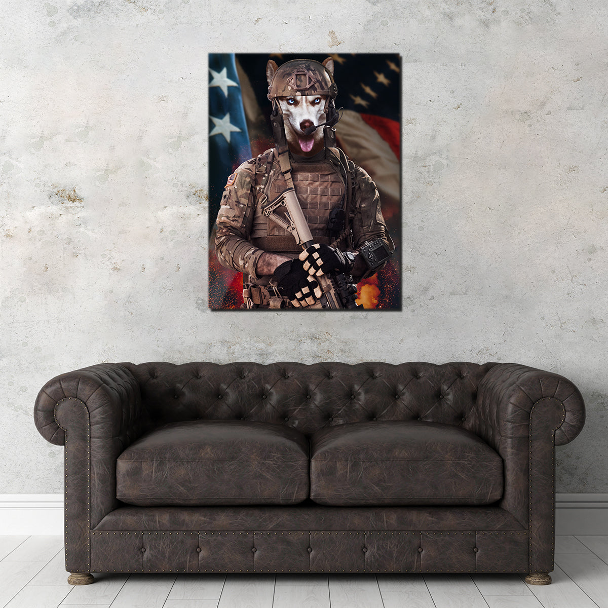 Doggy Soldier Wall Art