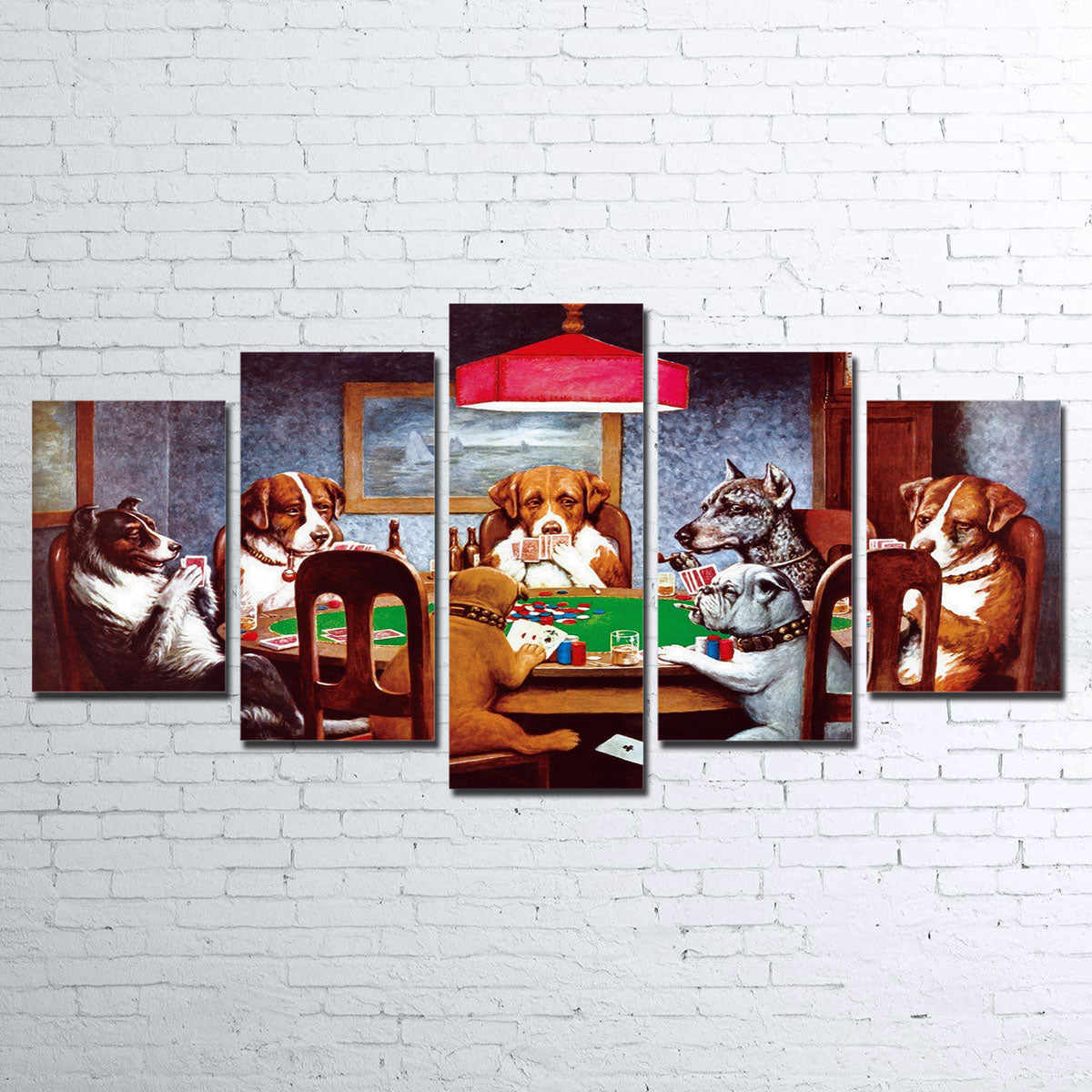 Dogs Playing Poker Canvas Set