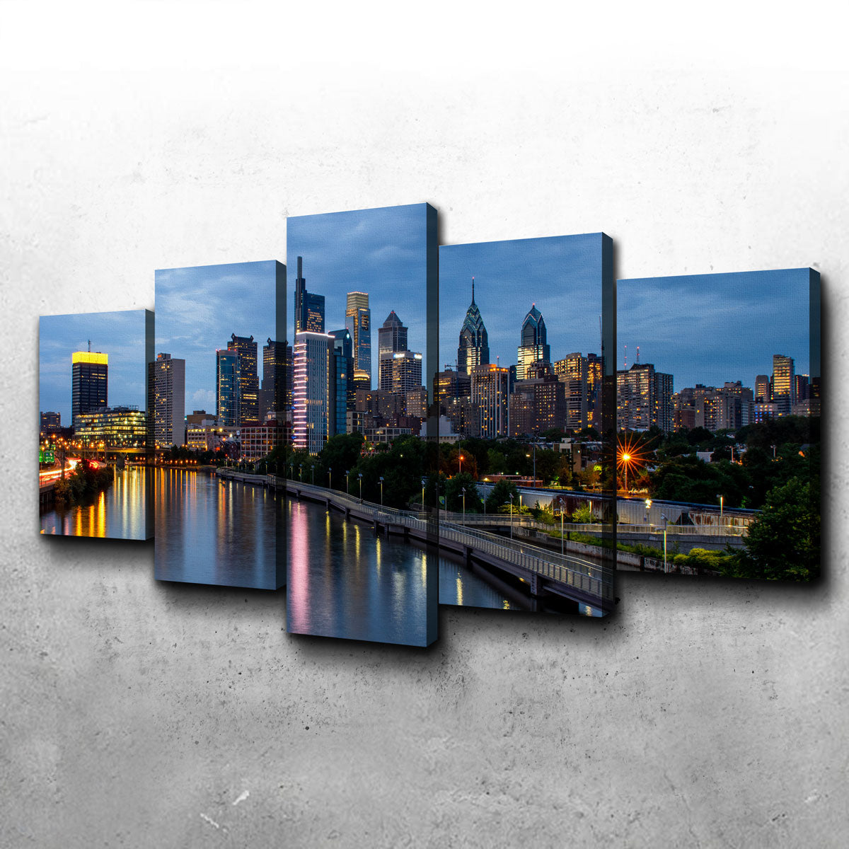 Dusk in Philadelphia Canvas Set