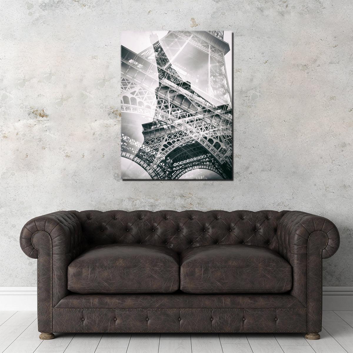 Eiffel Tower Double Exposure Wall Art