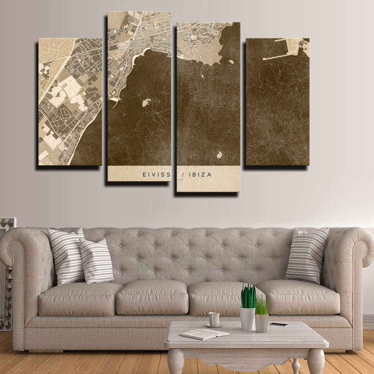 Eivissa Map Wall Art