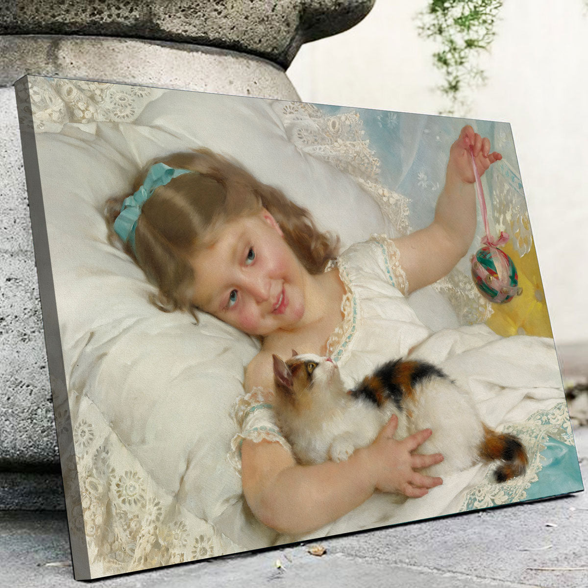 Petite Fille et Chat Wall Art