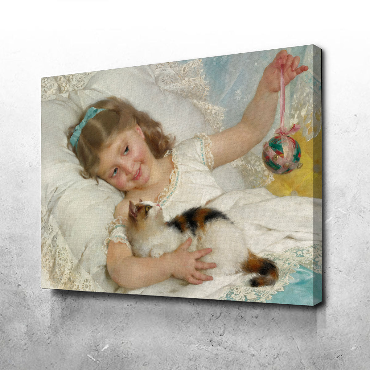 Petite Fille et Chat Wall Art