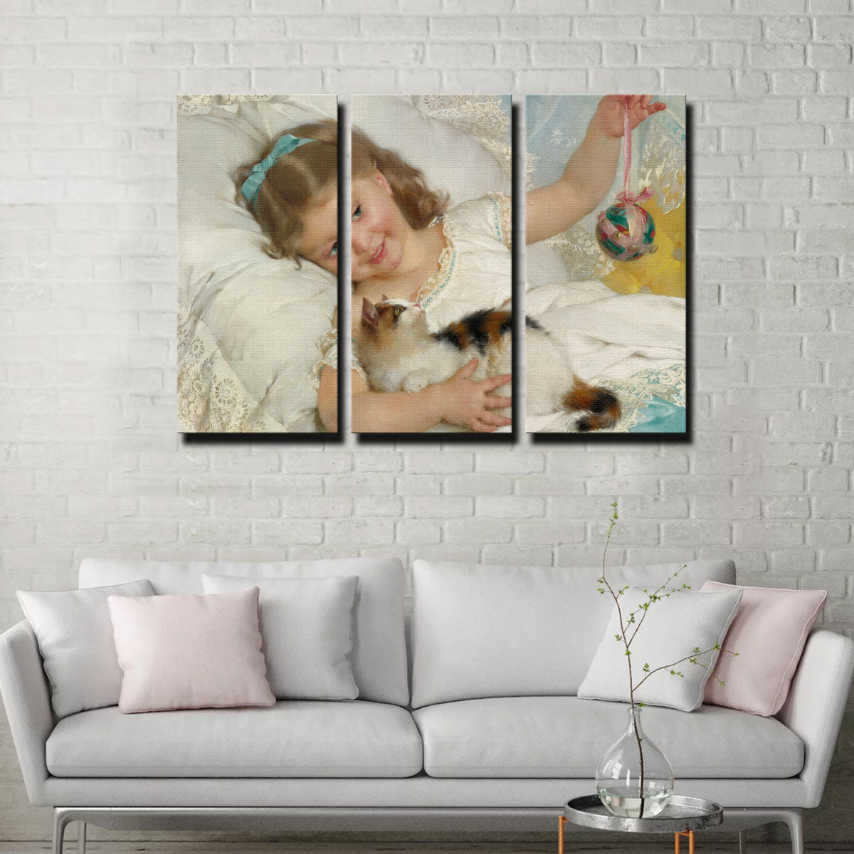 Petite Fille et Chat Wall Art