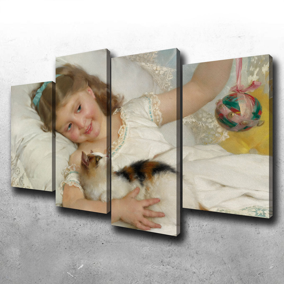 Petite Fille et Chat Wall Art