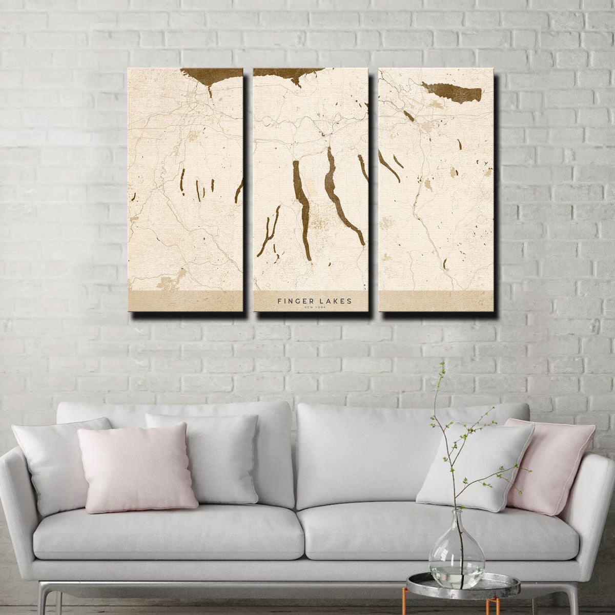 Finger Lakes Map Wall Art