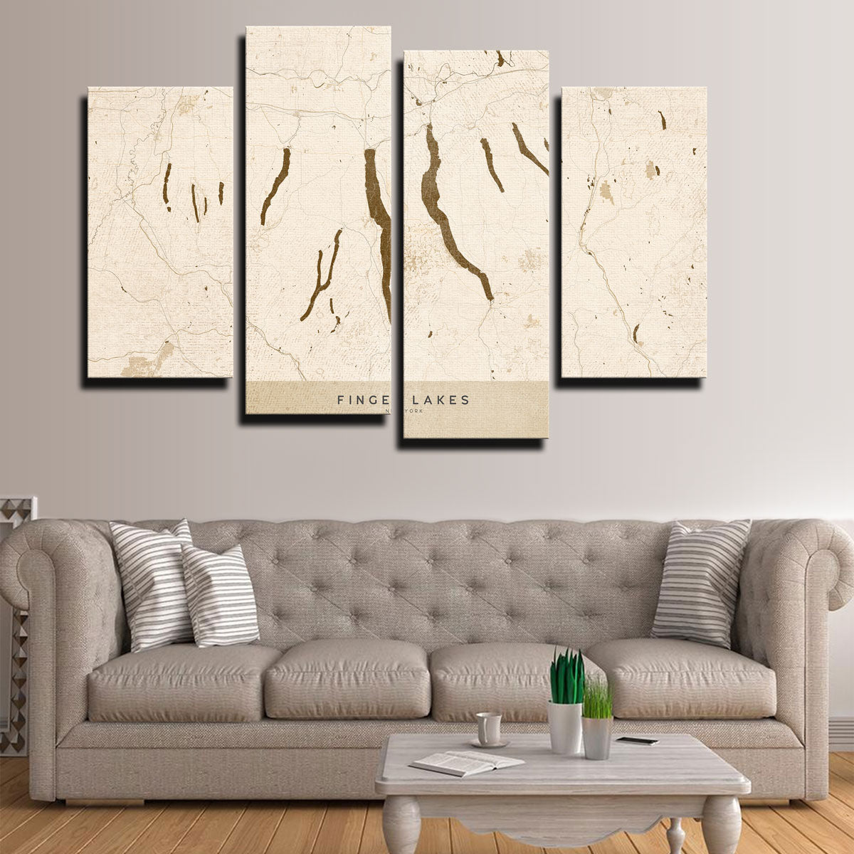 Finger Lakes Map Wall Art