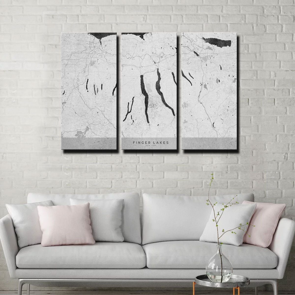 Finger Lakes Map 2 Wall Art
