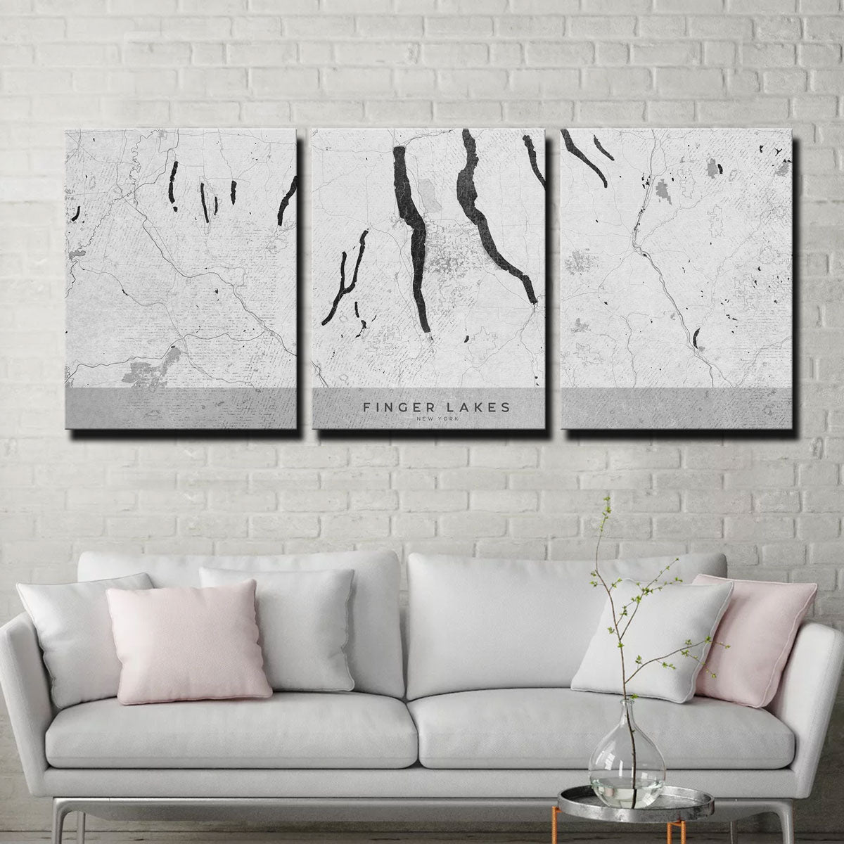 Finger Lakes Map 2 Wall Art