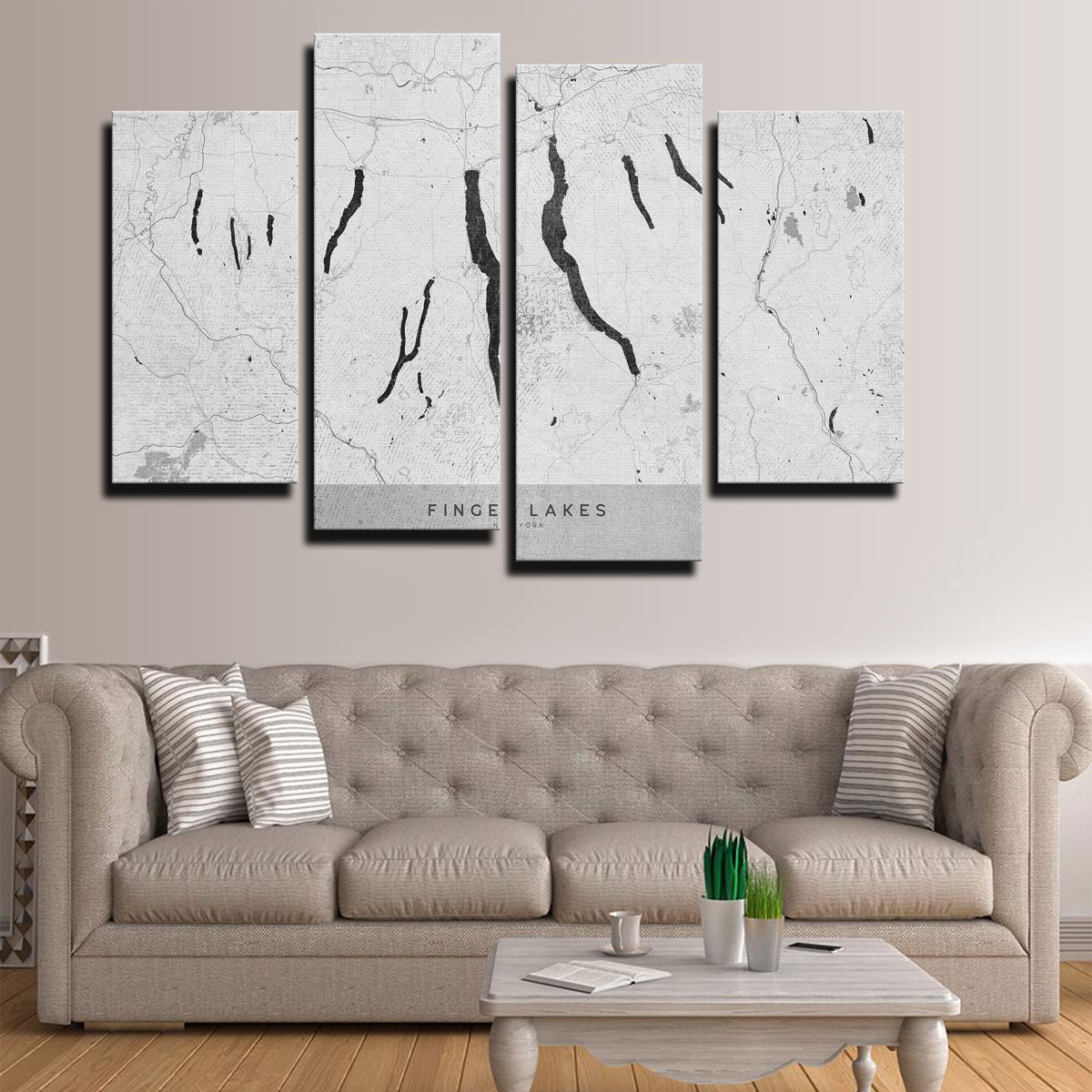 Finger Lakes Map 2 Wall Art