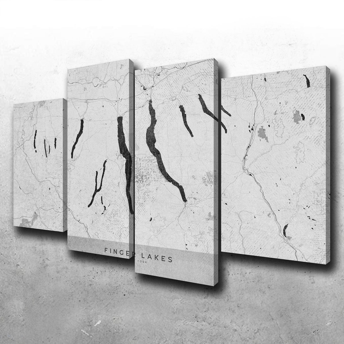 Finger Lakes Map 2 Wall Art