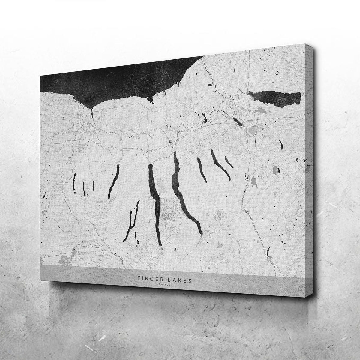 Finger Lakes Map 2 Wall Art