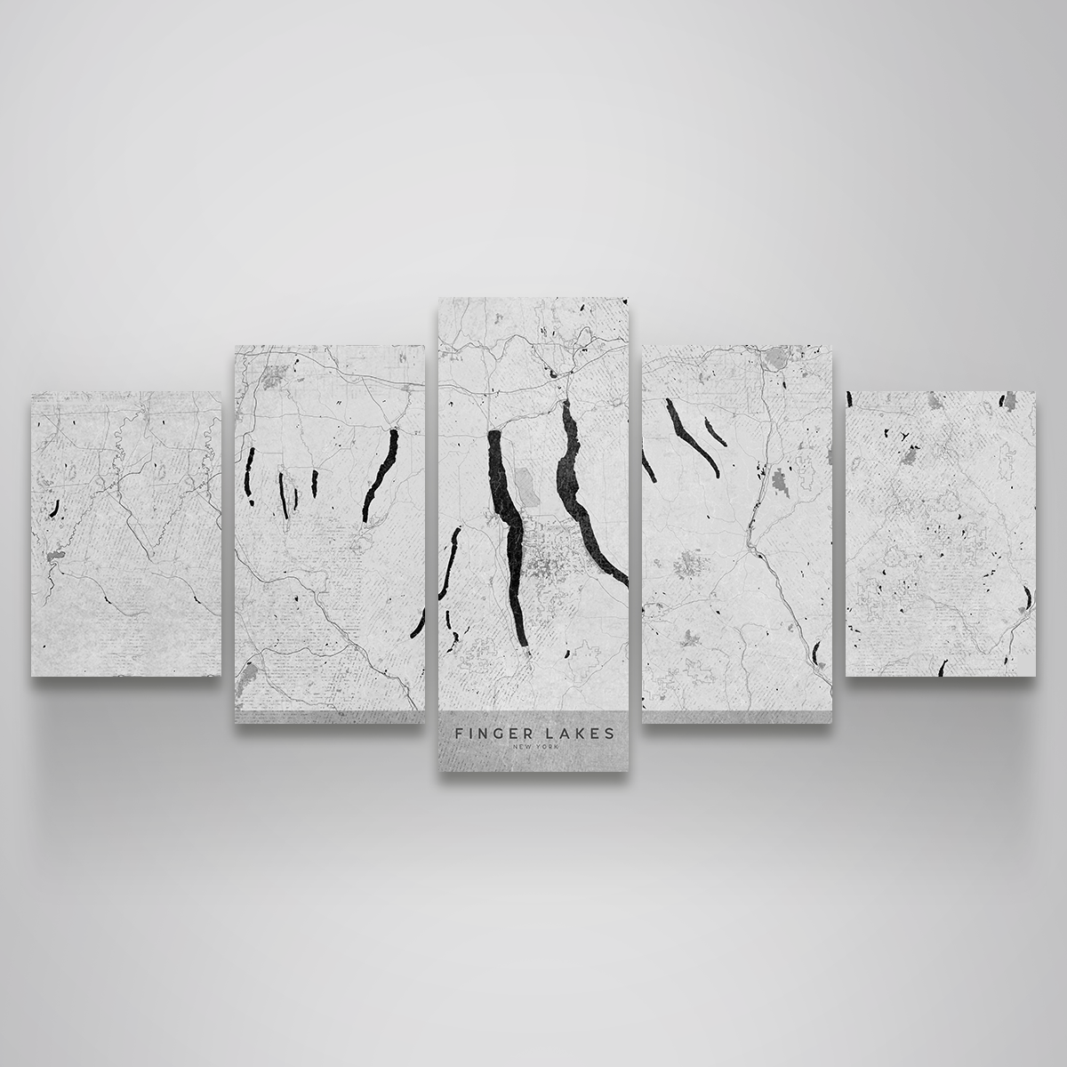 Finger Lakes Map 2 Wall Art