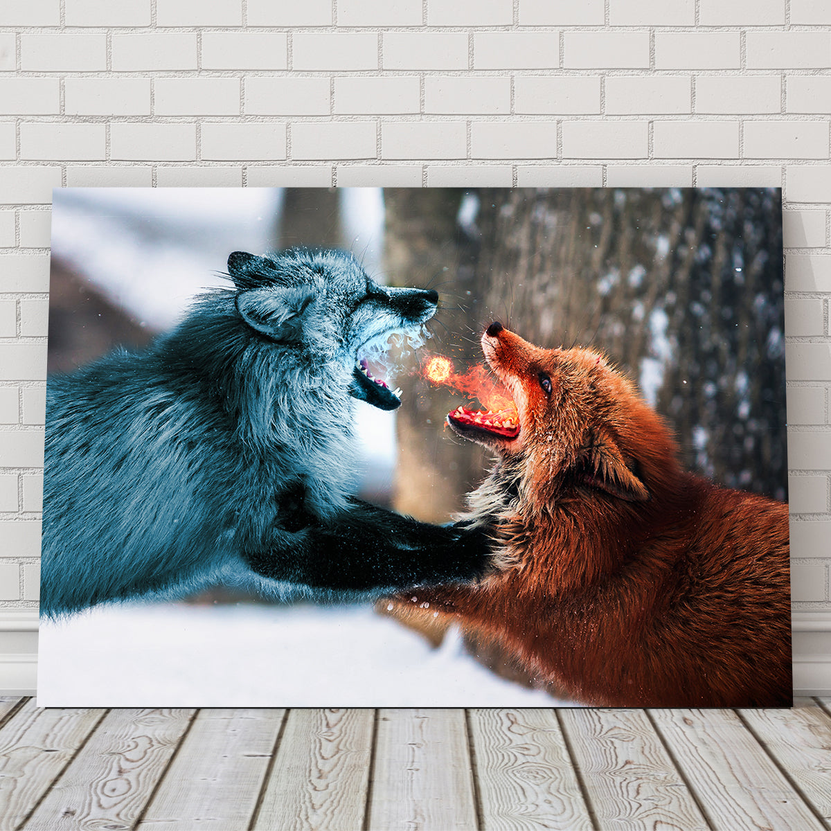 Fire vs Ice Wall Art