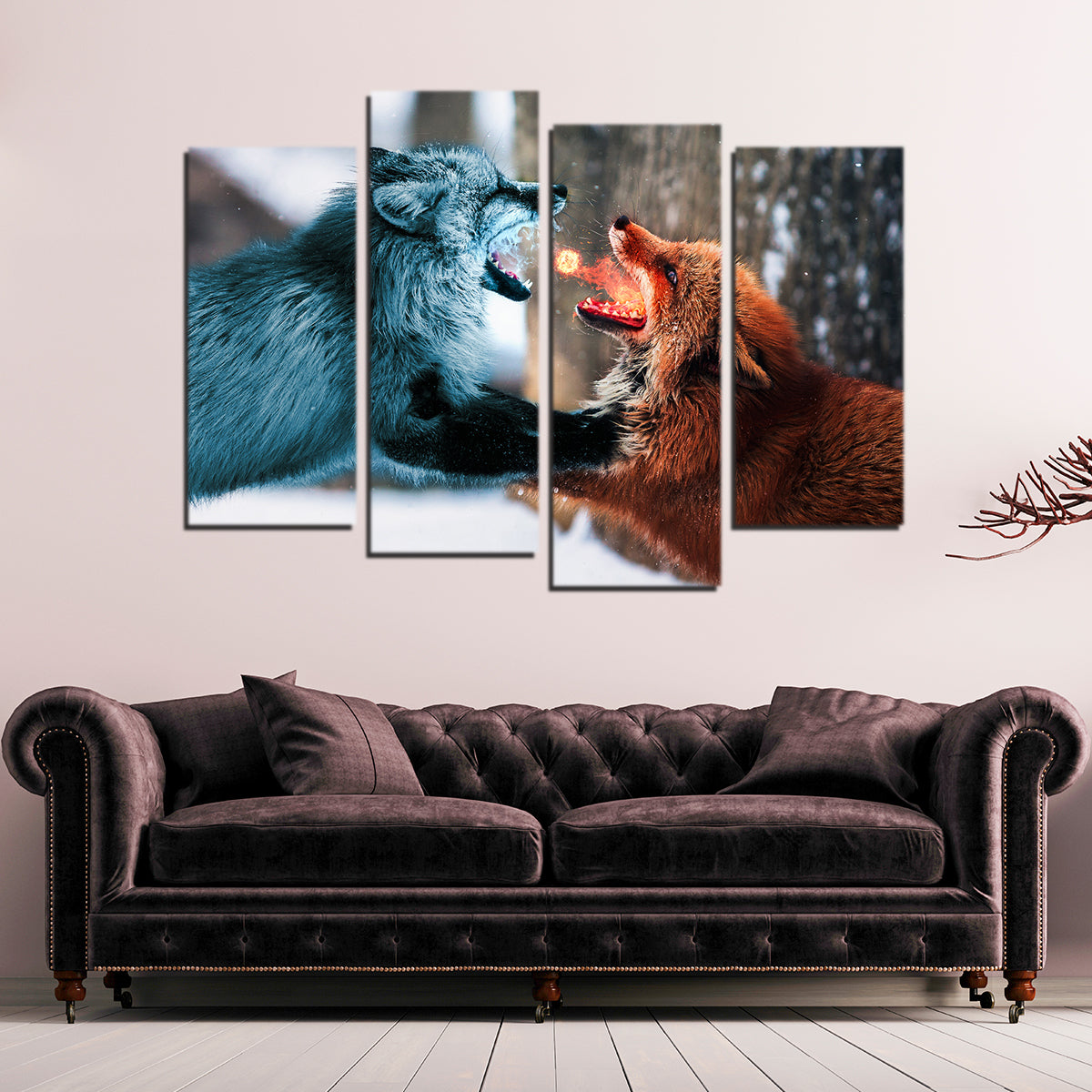 Fire vs Ice Wall Art